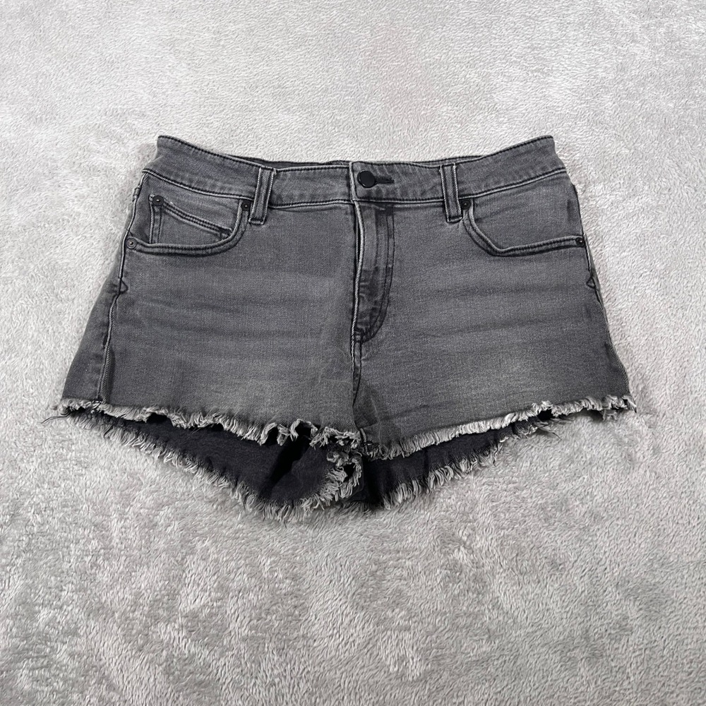 Volcom Stoney Stretch Gray Denim Shorts Womens‎ Size 28 Frayed Hem